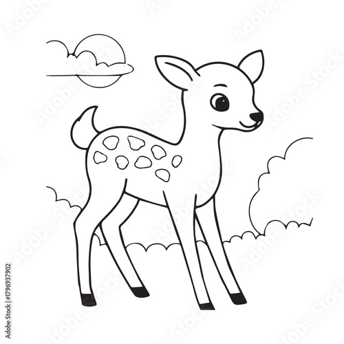 deer with a christmas tree