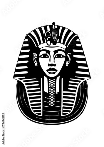 Pharaoh Tutankhamun's Burial Mask Illustration