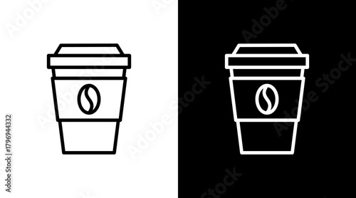 To Go Cup  White Icon Set Design