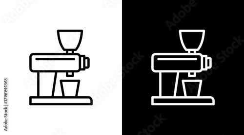 Coffee Grinder  White Icon Set Design