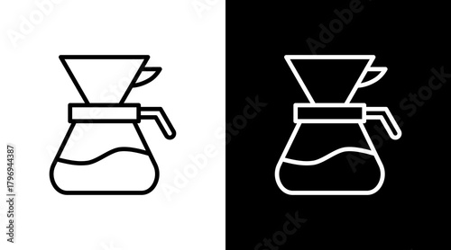 Coffee Filter  White Icon Set Design