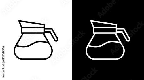 Coffee Pot  White Icon Set Design