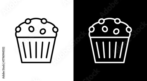 Muffin  White Icon Set Design