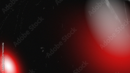 Abstract Red and Black Light Leak Background with Film Dust and Scratches.