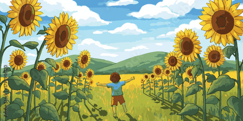 sunflowers in the wind