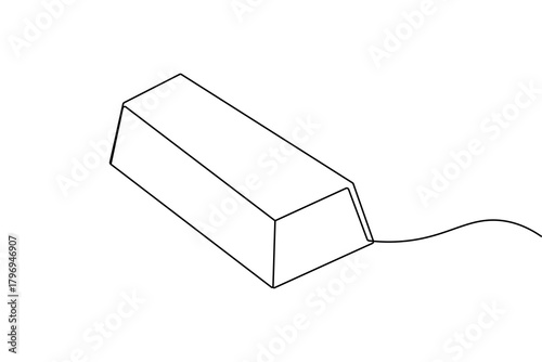 Gold bar elegant continuous one line artwork in modern minimalist outline vector style
