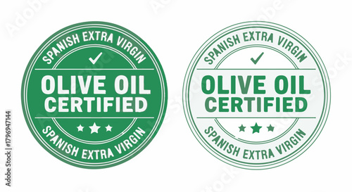 Spanish Extra Virgin Olive Oil Certified vector stamp seal label design on white background