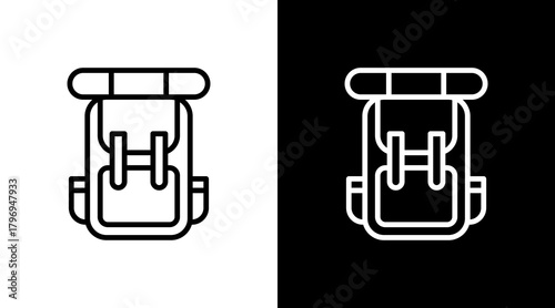 Backpack Gear  White Icon Set Design
