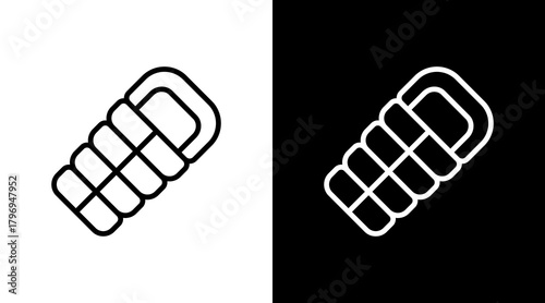 Sleeping Bag  White Icon Set Design