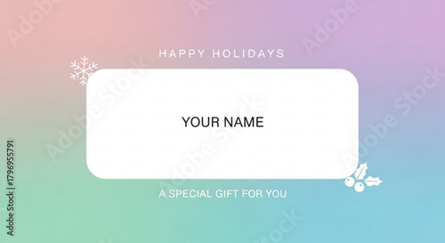 Create a Personalized Holiday Gift Card with this Stunning Template for Christmas or New Year's, Add Your Own Name for a Thoughtful Touch