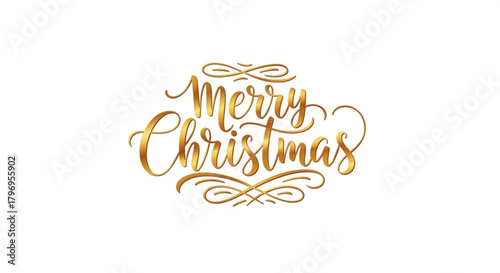 Elegant golden Merry Christmas calligraphy font for festive holiday cards and seasonal promotions, creating a warm and joyful Christmas spirit for everyone