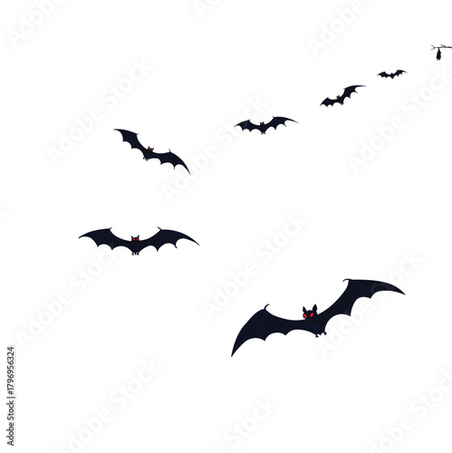 Black silhouettes of bats. vector icon illustration stock illustration