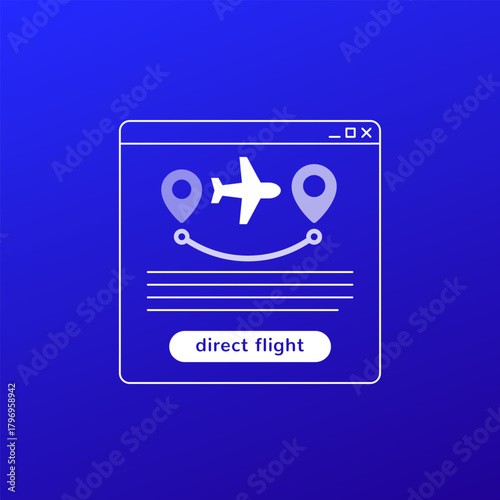 direct flight vector design with an airplane