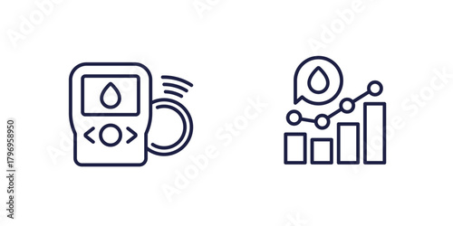 continuous glucose monitoring line icons