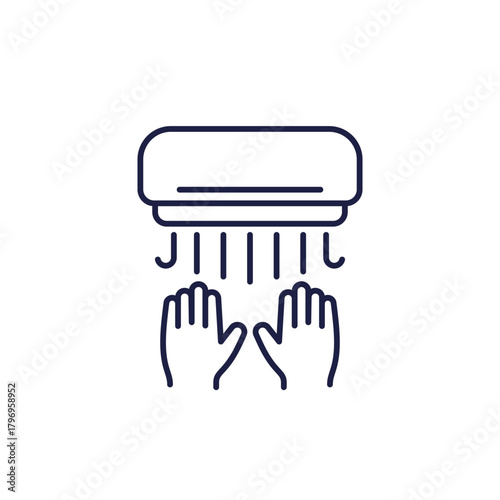 hand dryer line icon on white
