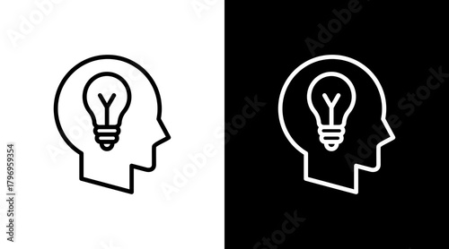 Creative Idea  White Icon Set Design