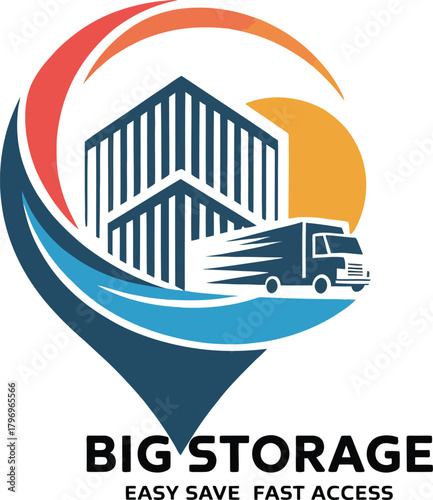 Modern Big Storage Logo Design for Business and Personal Solutions to the warehouse storage logo