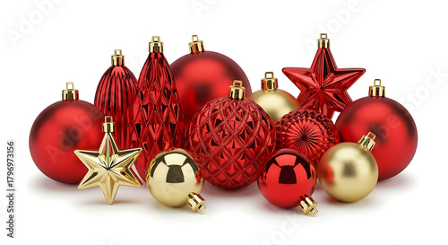 Wallpaper Mural christmas balls on white background Torontodigital.ca