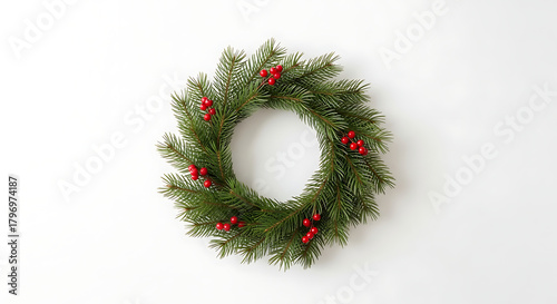 Wallpaper Mural christmas wreath on white background Torontodigital.ca