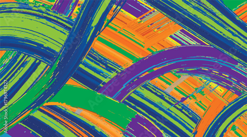 Vibrant and dynamic abstract background with colorful, overlapping brushstrokes creating an energetic and expressive artistic texture