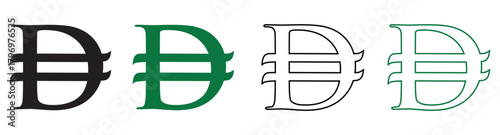 New Dirham symbol vector icon set