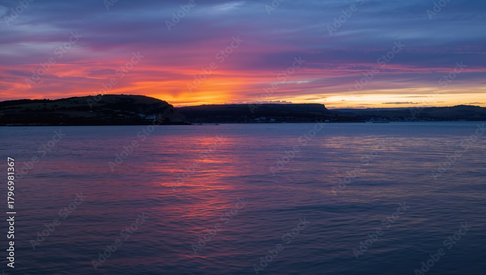 Obraz premium Setting Sun Over Brittany, highlighting seasonal change