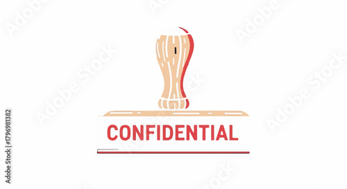 Confidential rubber stamp vector icon isolated on white background for security and business documents