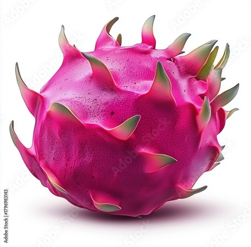 Vibrant Dragon Fruit Stands out With Unique Spikes and Bright Colors in Clear...