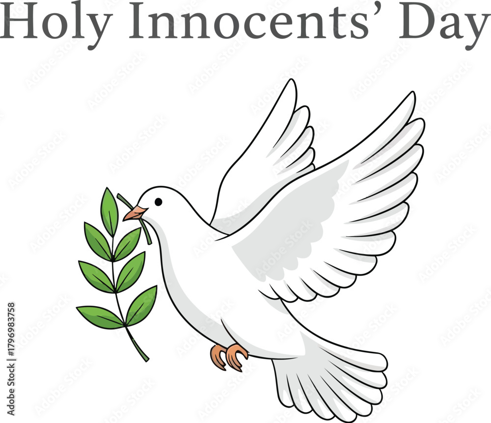 Obraz premium Holy Innocents Day with Dove and Olive Branch