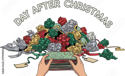 Day After Christmas with Wrapping Paper and Bows