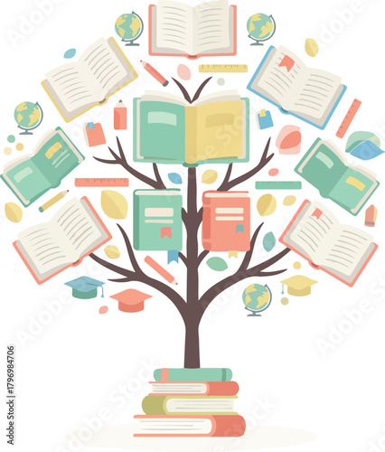 Knowledge Tree Made of Books Education & Learning Concept