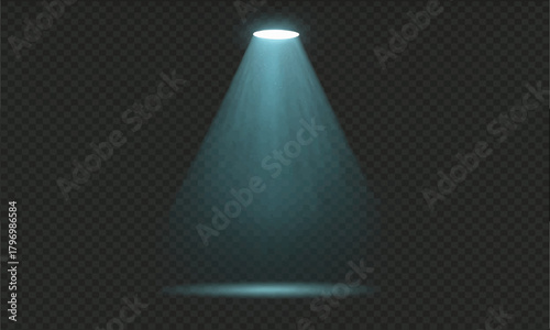 Stage spotlight glow on the dark theater wall design