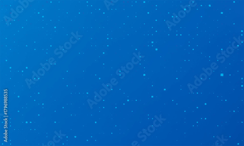 Starry night sky abstract blue background with light particles and winter snowflakes