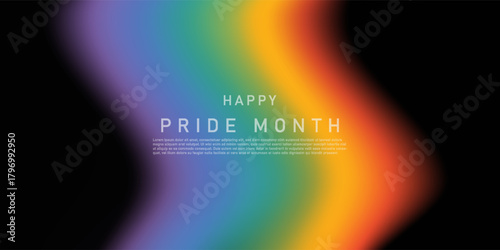 Happy Pride month background vector. LGBTQ community symbol with rainbow, pride flag, sparkle. Design for celebration, bisexual, transgender, gender equality, rights, ads.