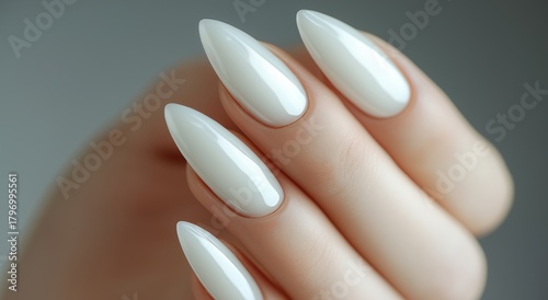 Elegant White Long Nails Showcase Modern Manicure Style and Self-Care Techniq...