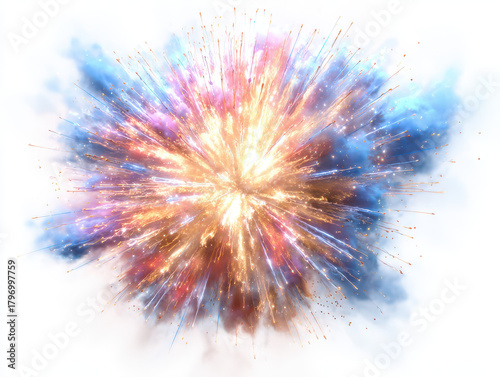 Vibrant fireworks explosion clipart celebration festive atmosphere colorful burst artistic design