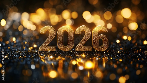 Celebration of Goals and Hopes for the Year 2026 With Sparkling Decorations