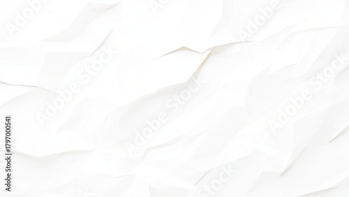 Blank white crumpled and creased paper poster texture background