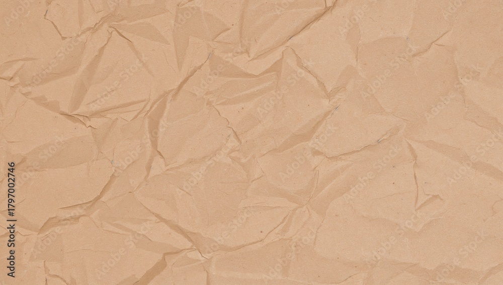 Obraz premium Wrinkled paper texture on a natural brown surface