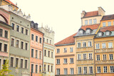 Colorful Historical Houses in the Old Town of Warsaw, Poland