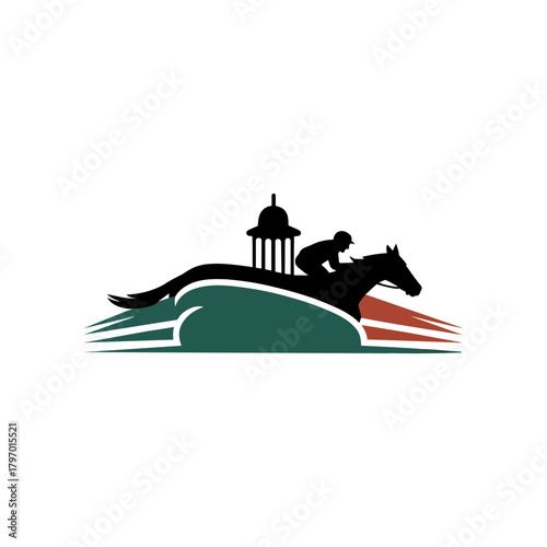 Horse racing silhouette logo