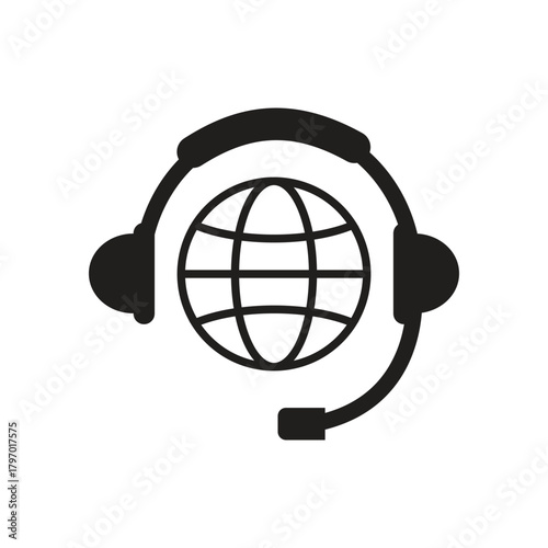 Call center icon, online customer support symbol. Contact Our Customer Service. The Headphone logo can be used for companies and more.