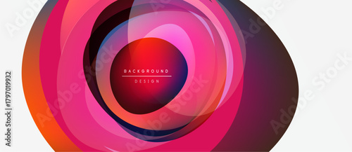 Abstract concentric circles, vibrant pinks, purples, reds. Modern design element, clean aesthetic, suitable background texture.