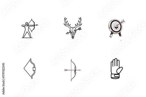 Massive Line Art Vector Icon and Coloring Page Bundle - Sewing, Archery, and Diverse Lifestyle Collection