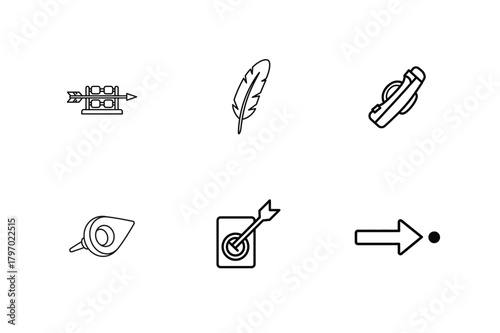 Massive Line Art Vector Icon and Coloring Page Bundle - Sewing, Archery, and Diverse Lifestyle Collection