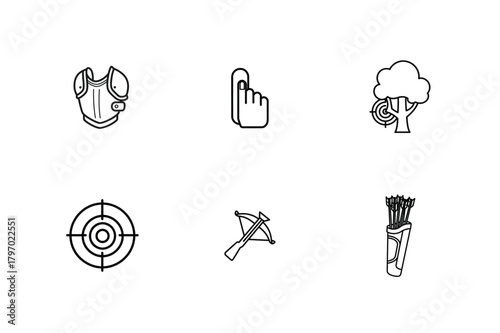 Massive Line Art Icon and Coloring Page Vector Bundle - Sewing, Archery, and Lifestyle Collection