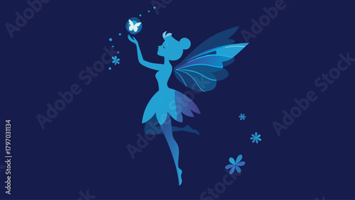 Whimsical fairy with butterfly light, a touch of magic and wonder, perfect for fantasy stories, children's book illustrations, and enchanting designs