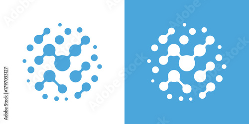 Molecule Tech Connect Logo — A dual-meaning design combining molecular shapes and connection lines, symbolizing technology, innovation, and scientific connectivity