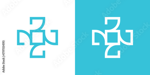 Medical Plus Logo, A dual-meaning design combining a medical symbol and plus sign, representing health, care, and positive wellness.