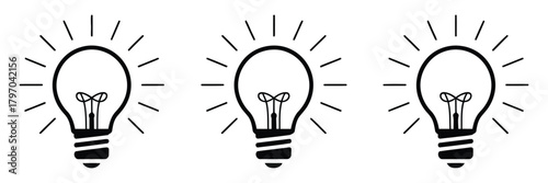 Idea bulb icon illustration featuring creative light symbol graphics, innovation concepts, bright inspiration elements and clean vector design suitable for business, startup and educational projects.